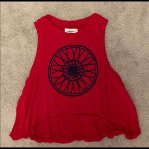 Soulcycle cropped high low tank